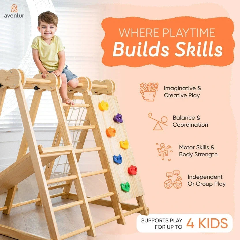 Avenlur 8 in 1 Chestnut | Foldable Jungle Gym - Play Equipment