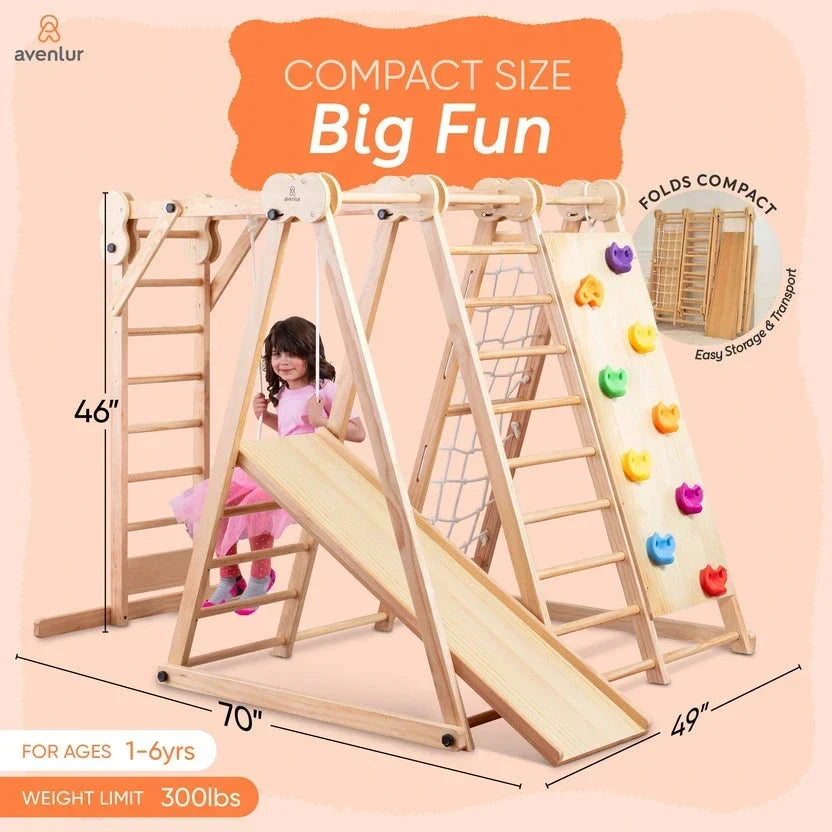 Avenlur 8 in 1 Chestnut | Foldable Jungle Gym - Play Equipment