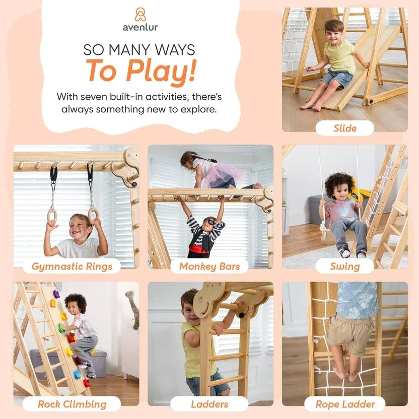 Avenlur 8 in 1 Chestnut | Foldable Jungle Gym - Play Equipment