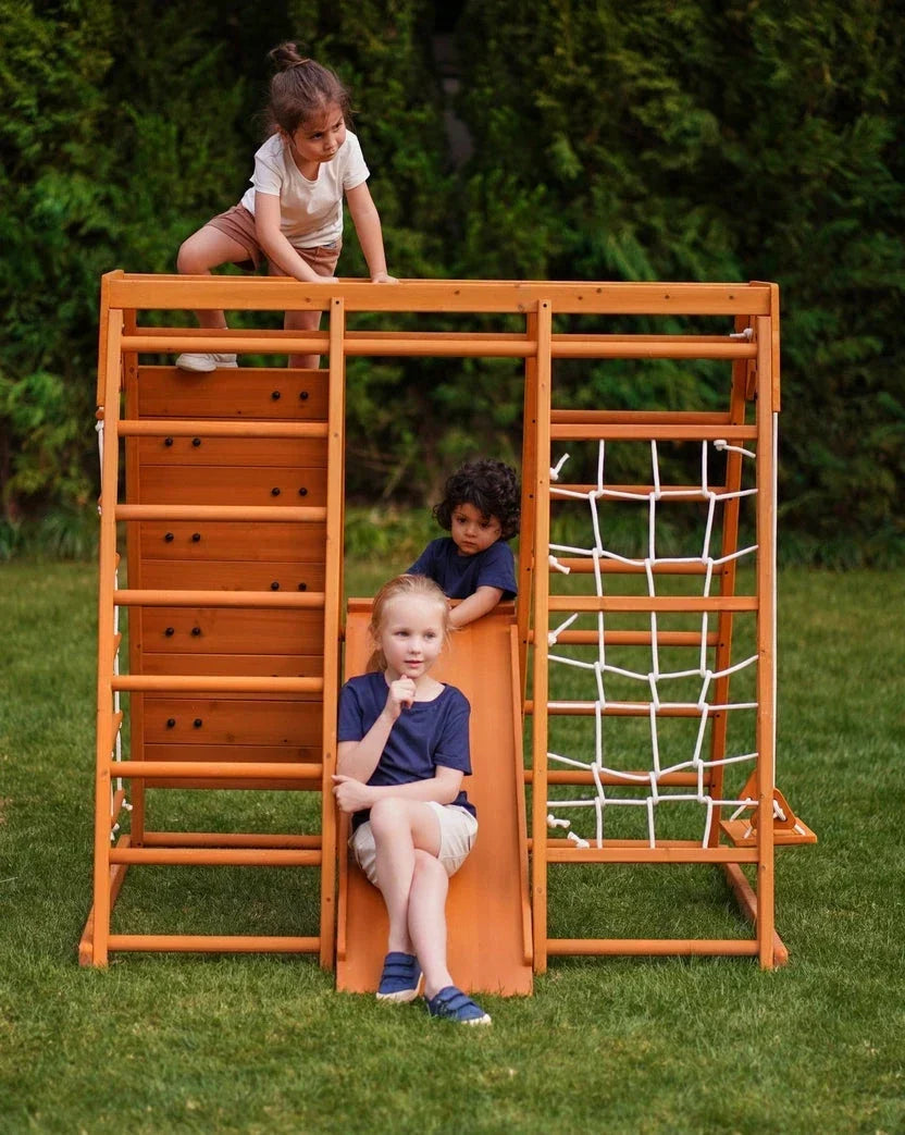 Avenlur Magnolia 7-in-1 Real Wood Playset | Indoor & Outdoor Climbing Gym for Kids