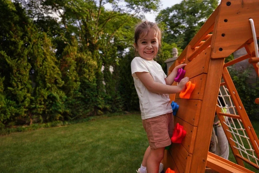 Avenlur Magnolia 7-in-1 Real Wood Playset | Indoor & Outdoor Climbing Gym for Kids