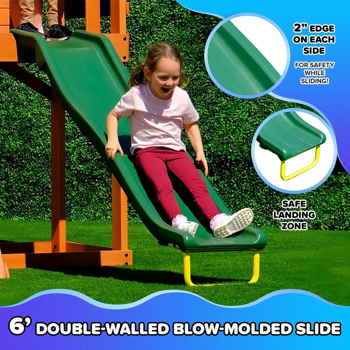 Sportspower Amelia Heavy-Duty Cedar Wooden A-Frame Swing Set
