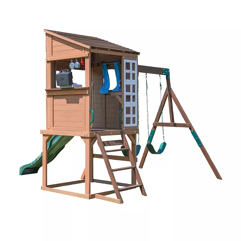 Kidkraft Cypress Cove Wooden Swing Set - Play Equipment