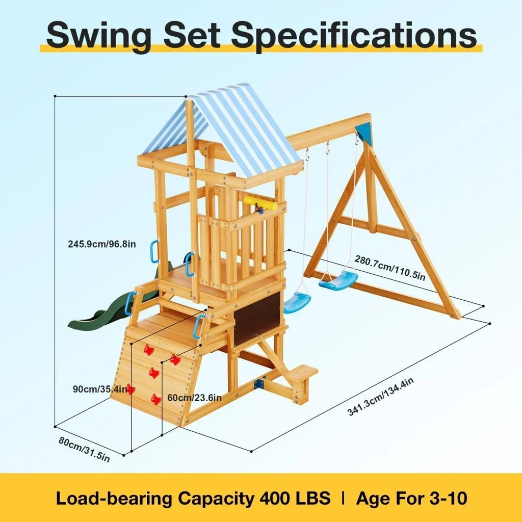 Robud Wooden Swing Sets for Backyard - Play Equipment