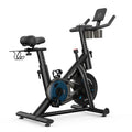 Merach S26 Magnetic Exercise Home Stationary Bike with Free App Quiet Indoor Cycling Bike with 300lbs Weight Capacity Dumbbell Rack