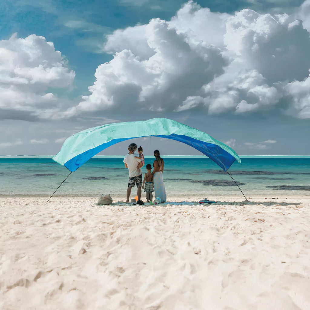 Shibumi Shade Classic Bundle with Quiet Canopy, the Original Wind-Powered Beach Shade, Provides 150 Sq. Ft. of Shade, Weighs Only 4 Lbs, Sets up in 3