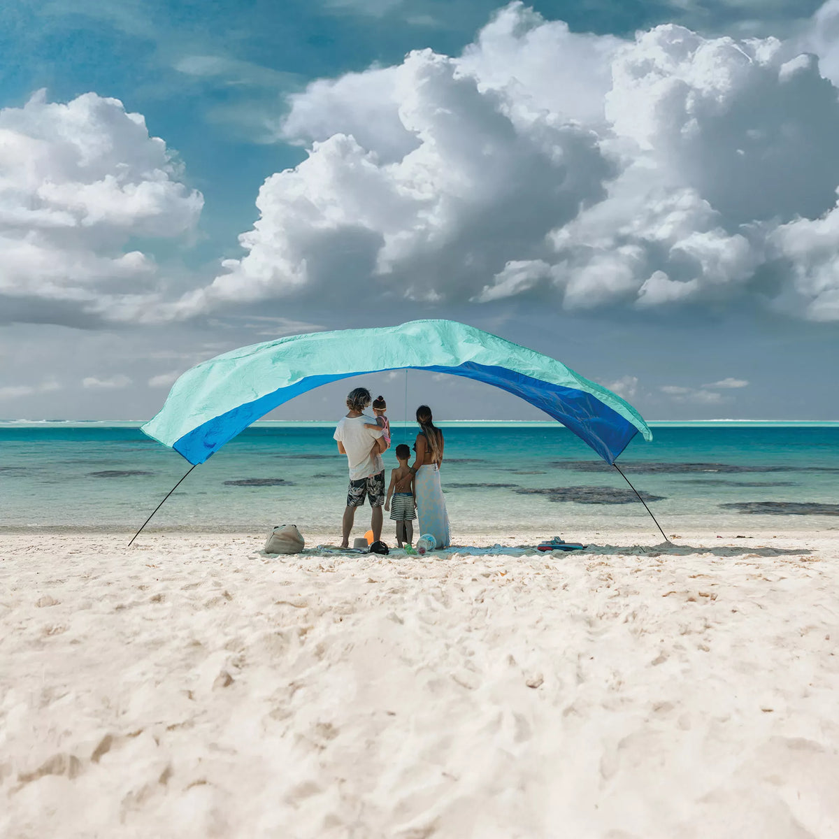 Shibumi Shade Classic Bundle with Quiet Canopy, the Original Wind-Powered Beach Shade, Provides 150 Sq. Ft. of Shade, Weighs Only 4 Lbs, Sets up in 3