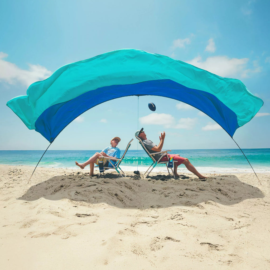 Shibumi Shade Classic Bundle with Quiet Canopy, the Original Wind-Powered Beach Shade, Provides 150 Sq. Ft. of Shade, Weighs Only 4 Lbs, Sets up in 3
