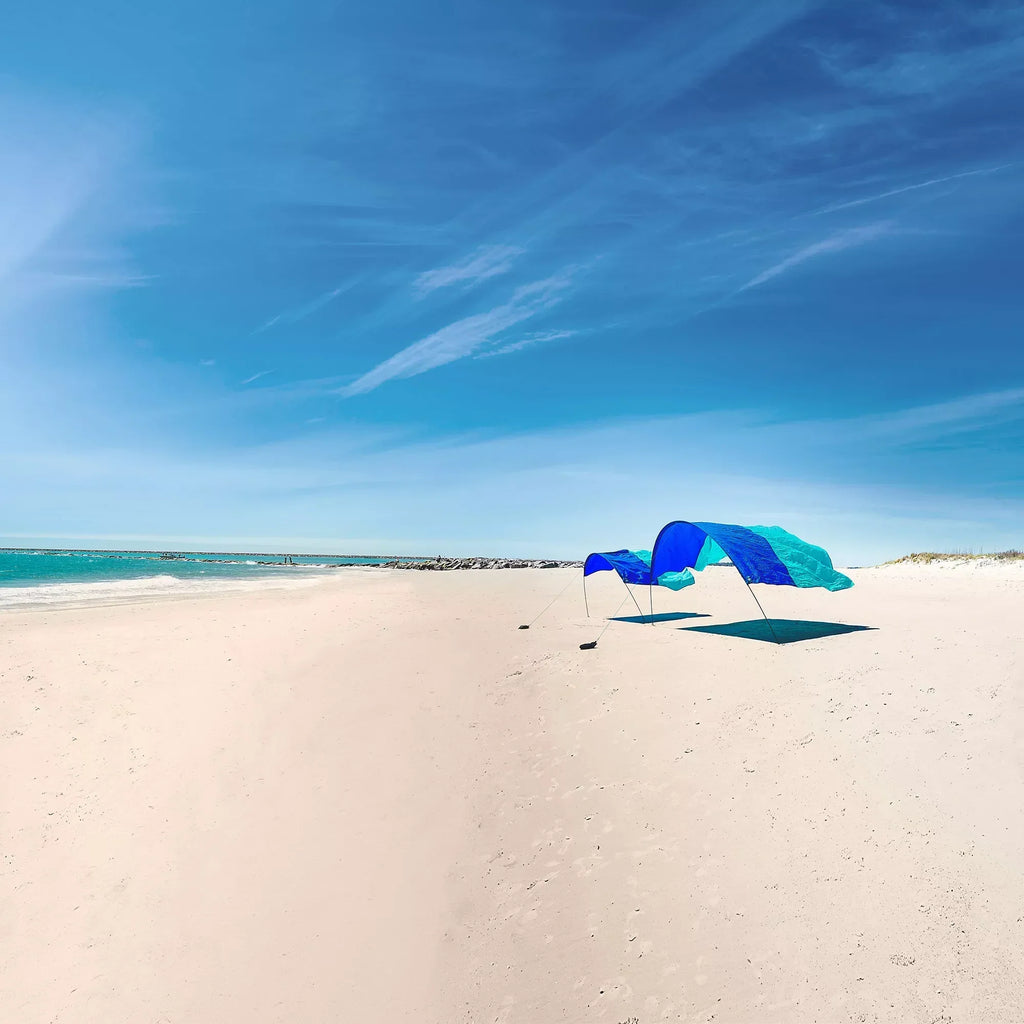 Shibumi Shade Classic Bundle with Quiet Canopy, the Original Wind-Powered Beach Shade, Provides 150 Sq. Ft. of Shade, Weighs Only 4 Lbs, Sets up in 3