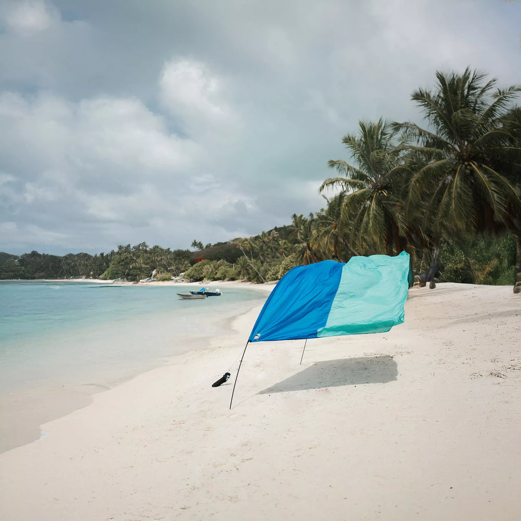Shibumi Shade Classic Bundle with Quiet Canopy, the Original Wind-Powered Beach Shade, Provides 150 Sq. Ft. of Shade, Weighs Only 4 Lbs, Sets up in 3