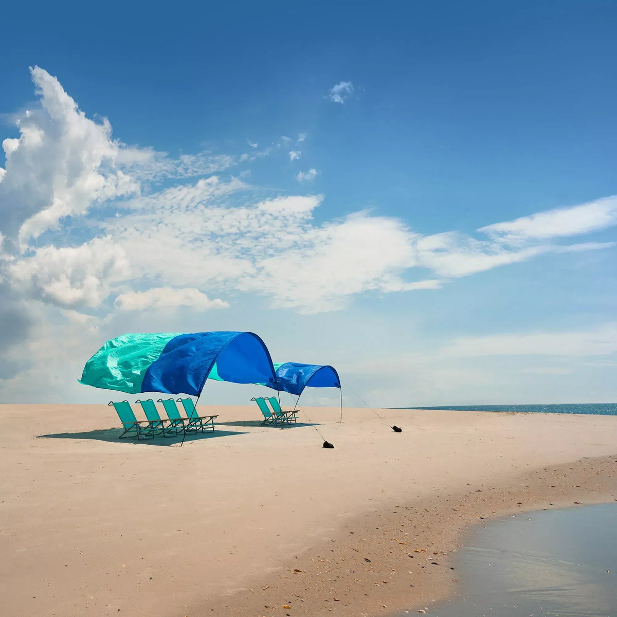 Shibumi Shade Classic Bundle with Quiet Canopy, the Original Wind-Powered Beach Shade, Provides 150 Sq. Ft. of Shade, Weighs Only 4 Lbs, Sets up in 3