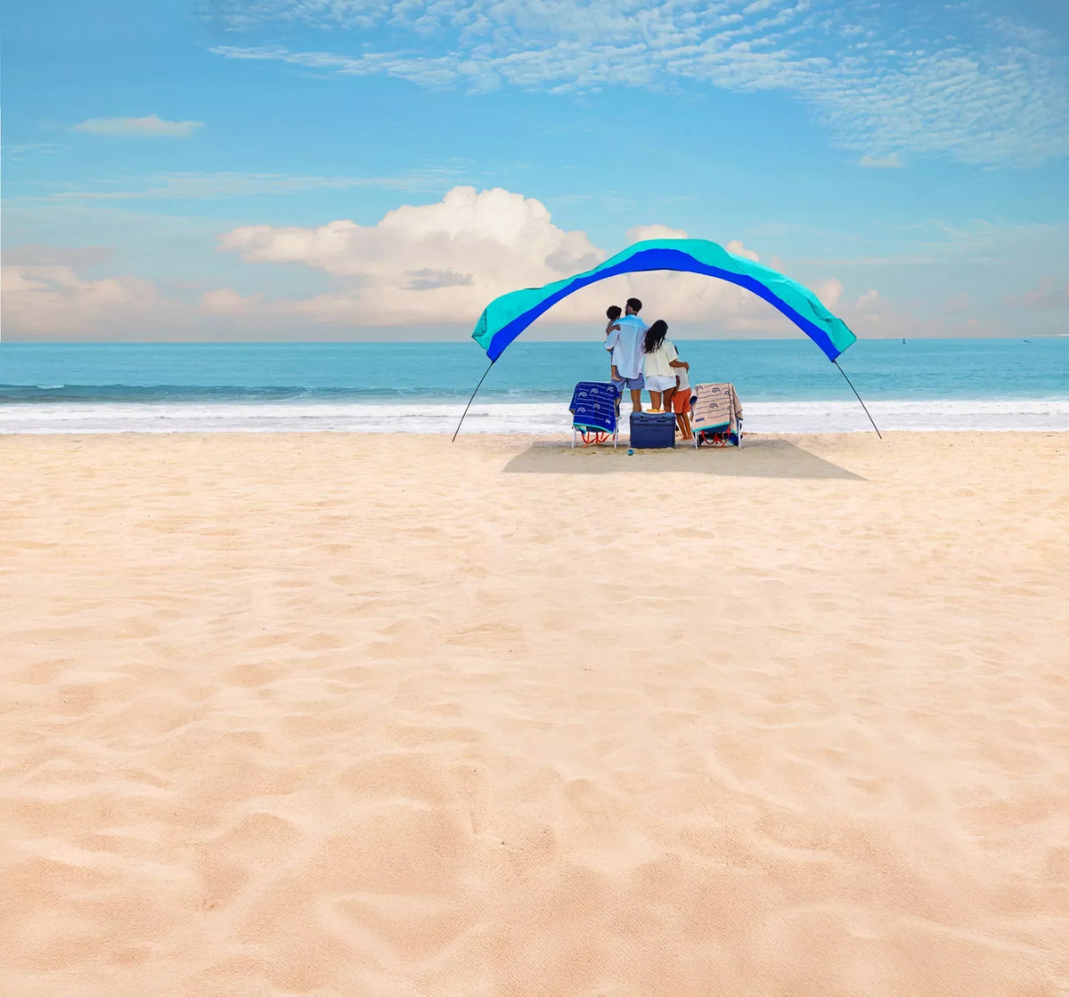 Shibumi Shade Classic Bundle with Quiet Canopy, the Original Wind-Powered Beach Shade, Provides 150 Sq. Ft. of Shade, Weighs Only 4 Lbs, Sets up in 3