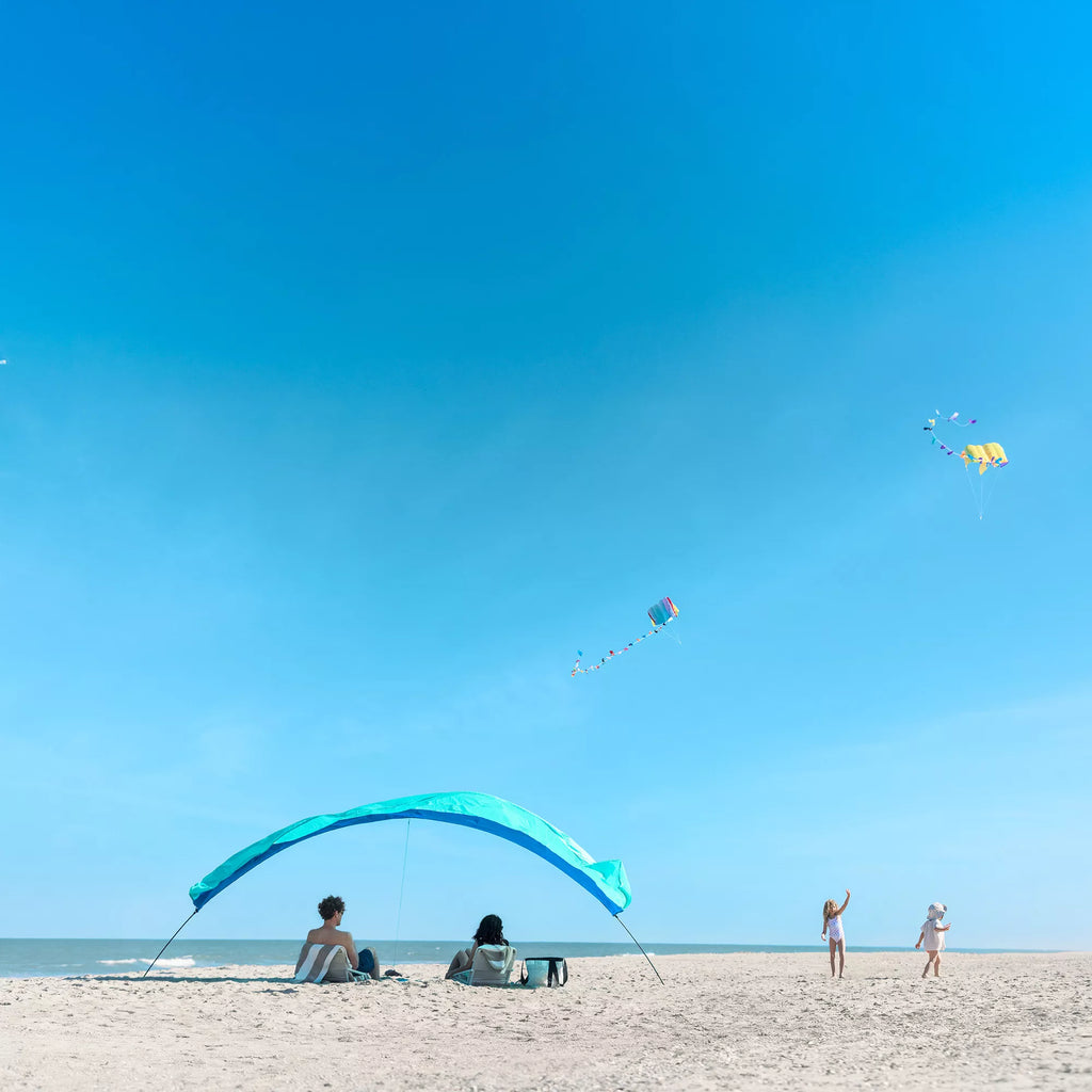 Shibumi Shade Classic Bundle with Quiet Canopy, the Original Wind-Powered Beach Shade, Provides 150 Sq. Ft. of Shade, Weighs Only 4 Lbs, Sets up in 3