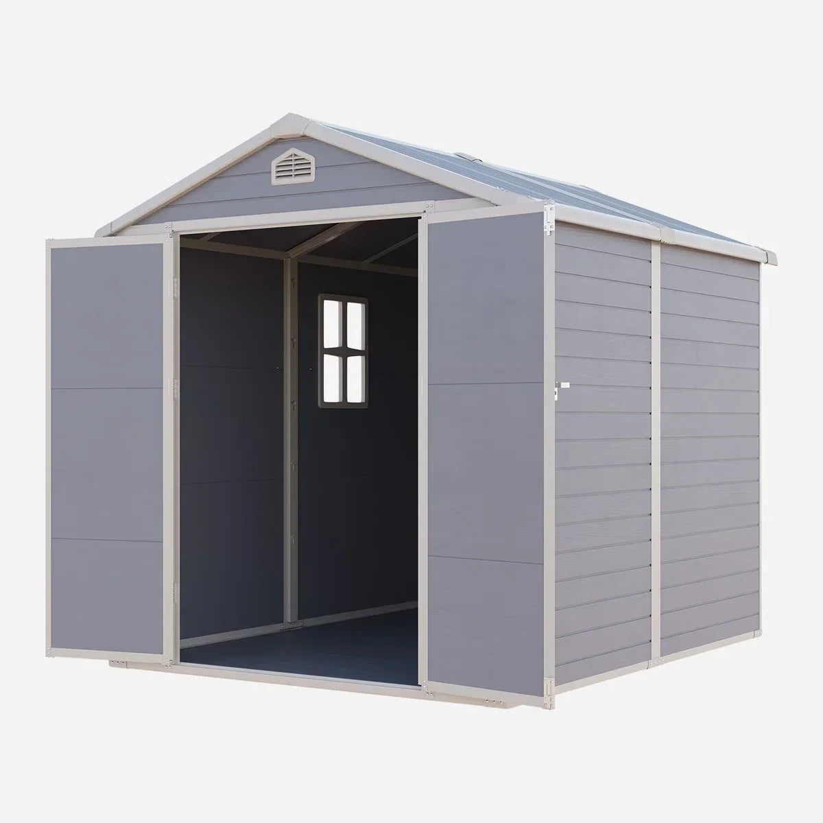JoyDale 4x6 Ft Resin Outdoor Storage Shed With Built-in Ventilation & Lockable Door For Backyard