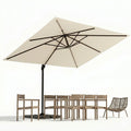 Arlmont & Co Shavonne Patio 11.5 ft x 9 ft Cantilever Umbrella with Crank Lift