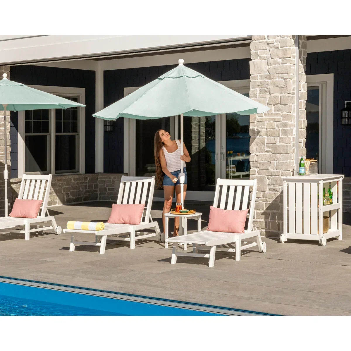 Polywood 9 ft Tilt Market Umbrella & Base