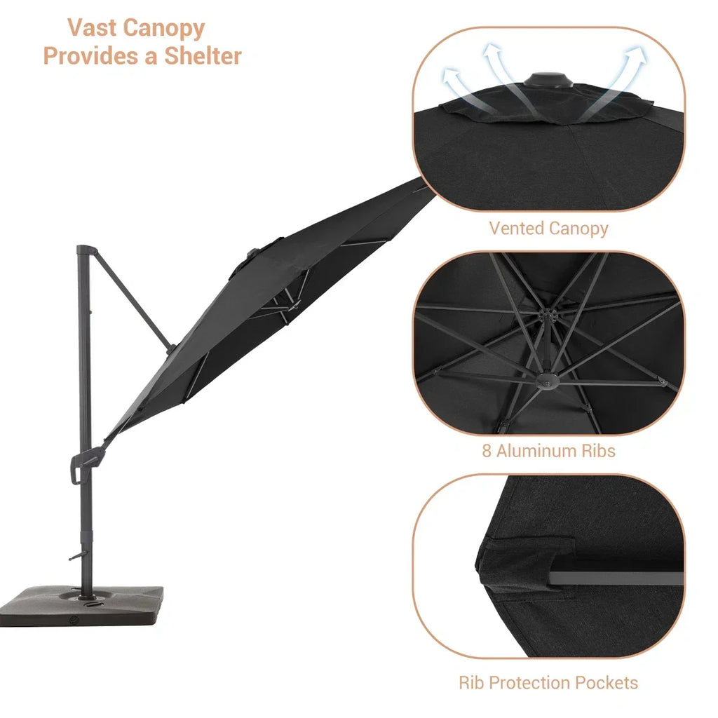 Freeport Park Cathleen 11 ft Cantilever Umbrella with Base