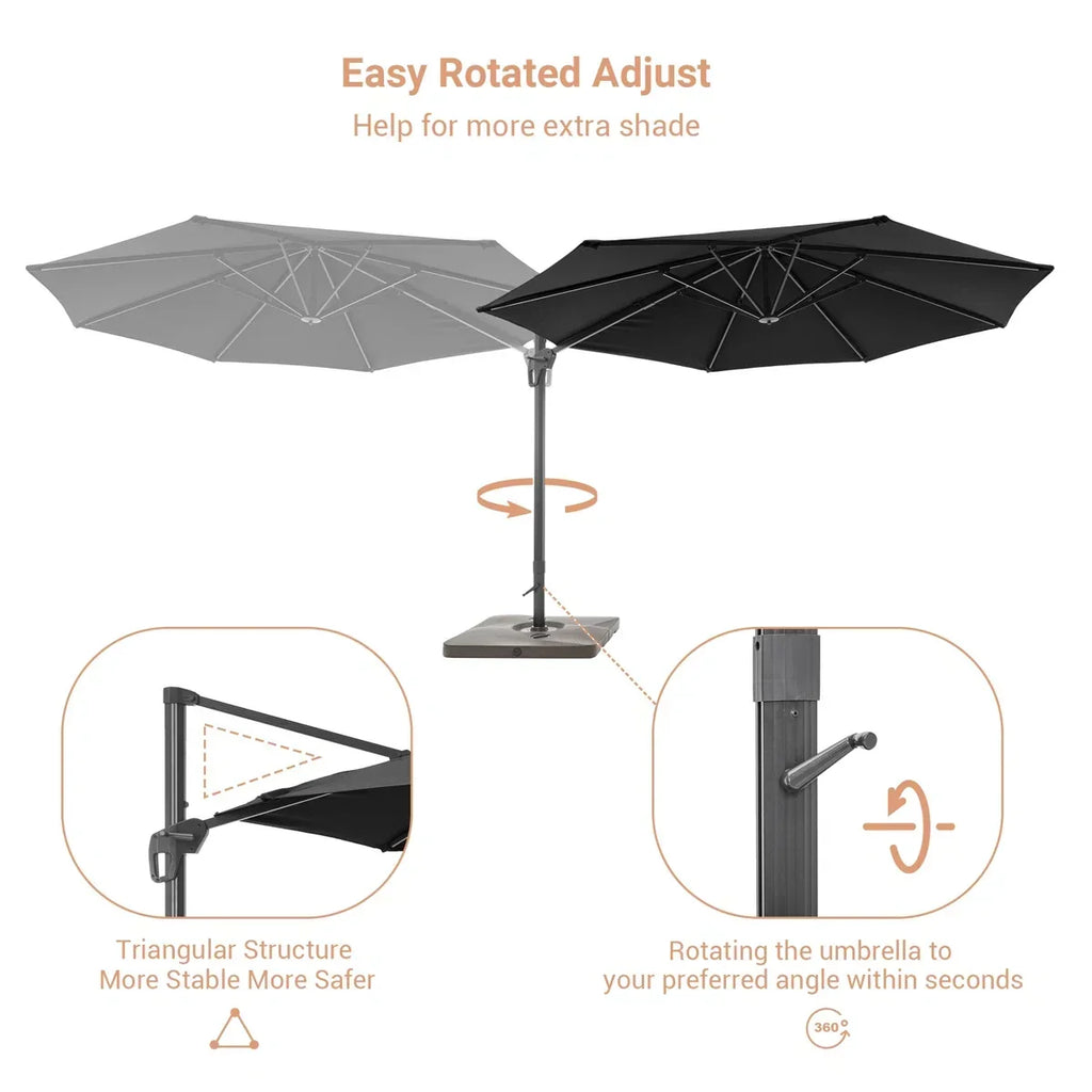 Freeport Park Cathleen 11 ft Cantilever Umbrella with Base