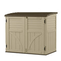 Suncast 34 Cu Ft Horizontal Resin Storage Shed - Outdoor Storage Shed with Floor Included, Lockable, Weatherproof, Fits Small