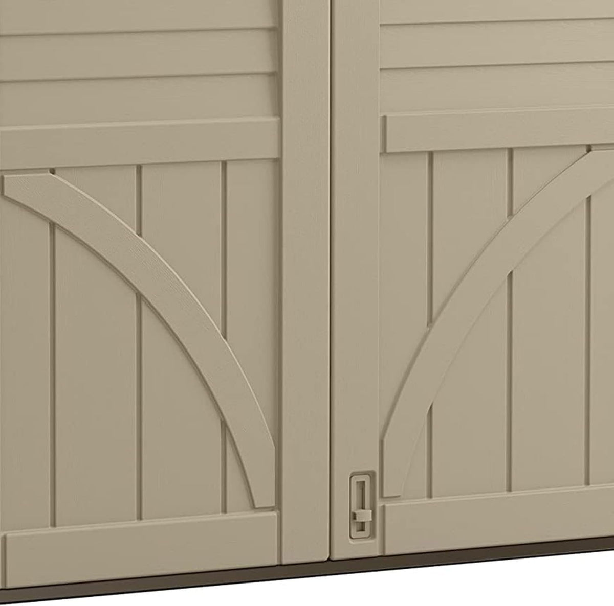 Suncast 34 Cu Ft Horizontal Resin Storage Shed - Outdoor Storage Shed with Floor Included, Lockable, Weatherproof, Fits Small