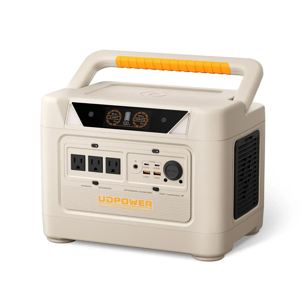 UDPOWER S1200 Portable Power Station - 1200W, 400W Solar Input, UPS
