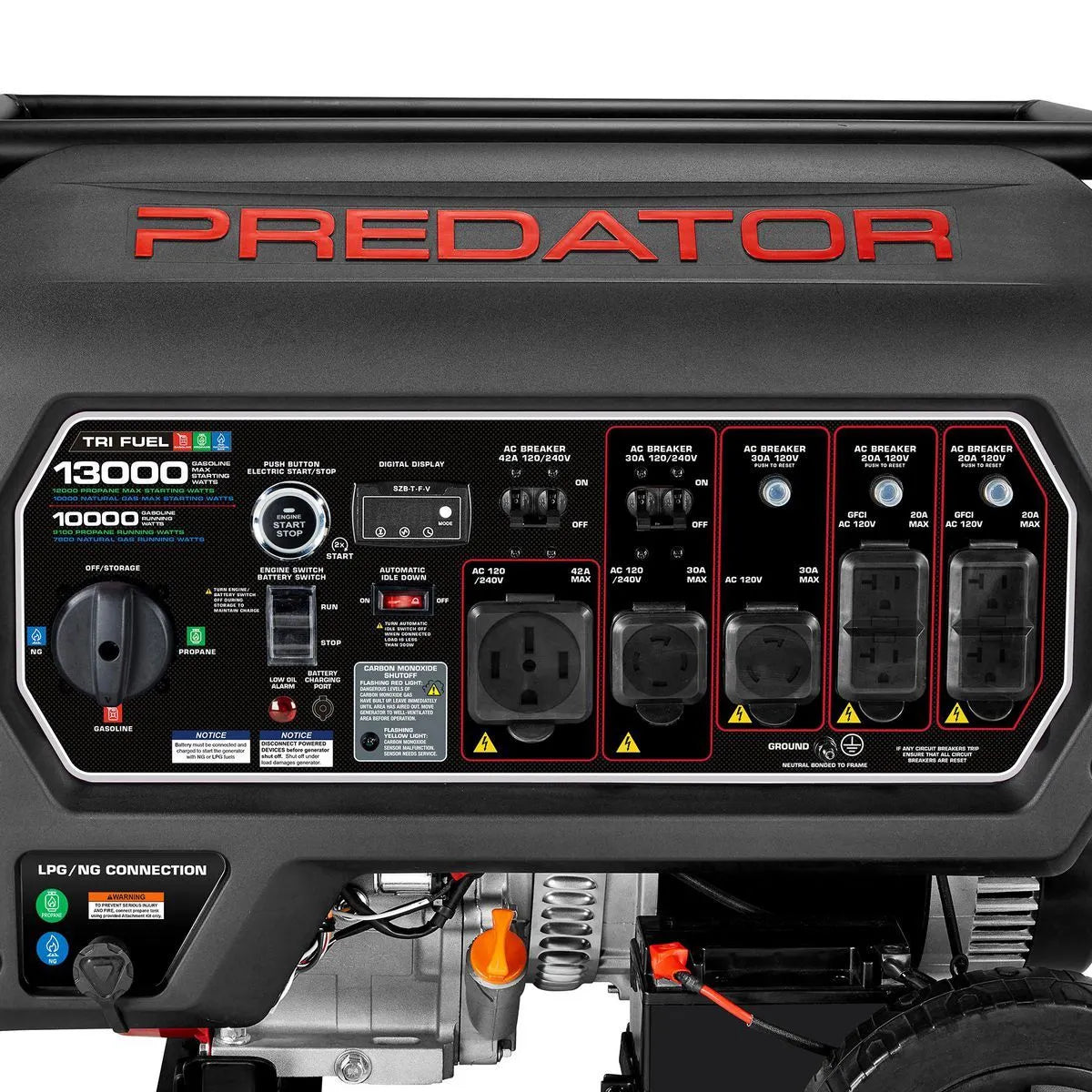 Harbor Freight Predator 13,000 Watt Tri-Fuel Portable Generator with Remote Start and CO Secure Technology, 49-State Compliant