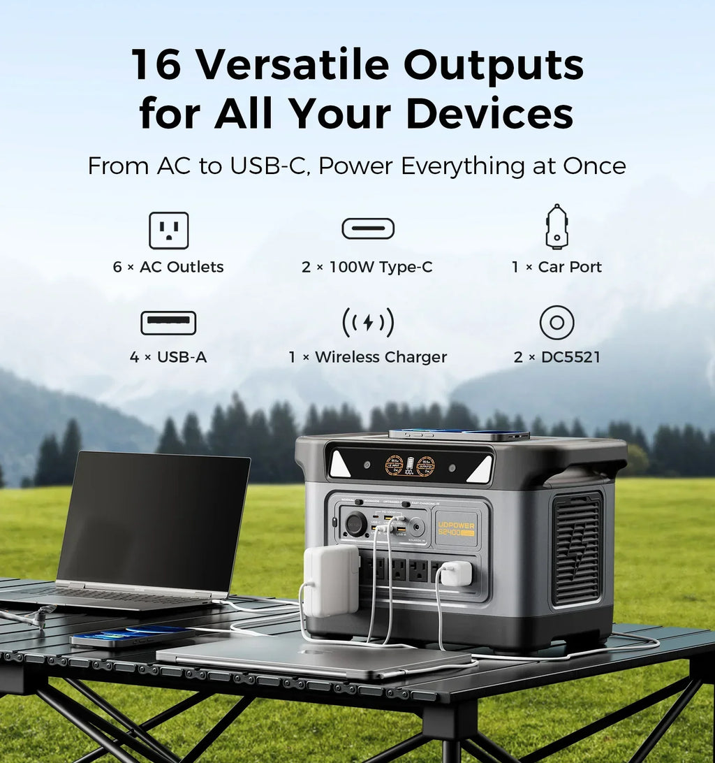 UDPOWER S2400 Portable Power Station - 2083Wh | 3000W Surge