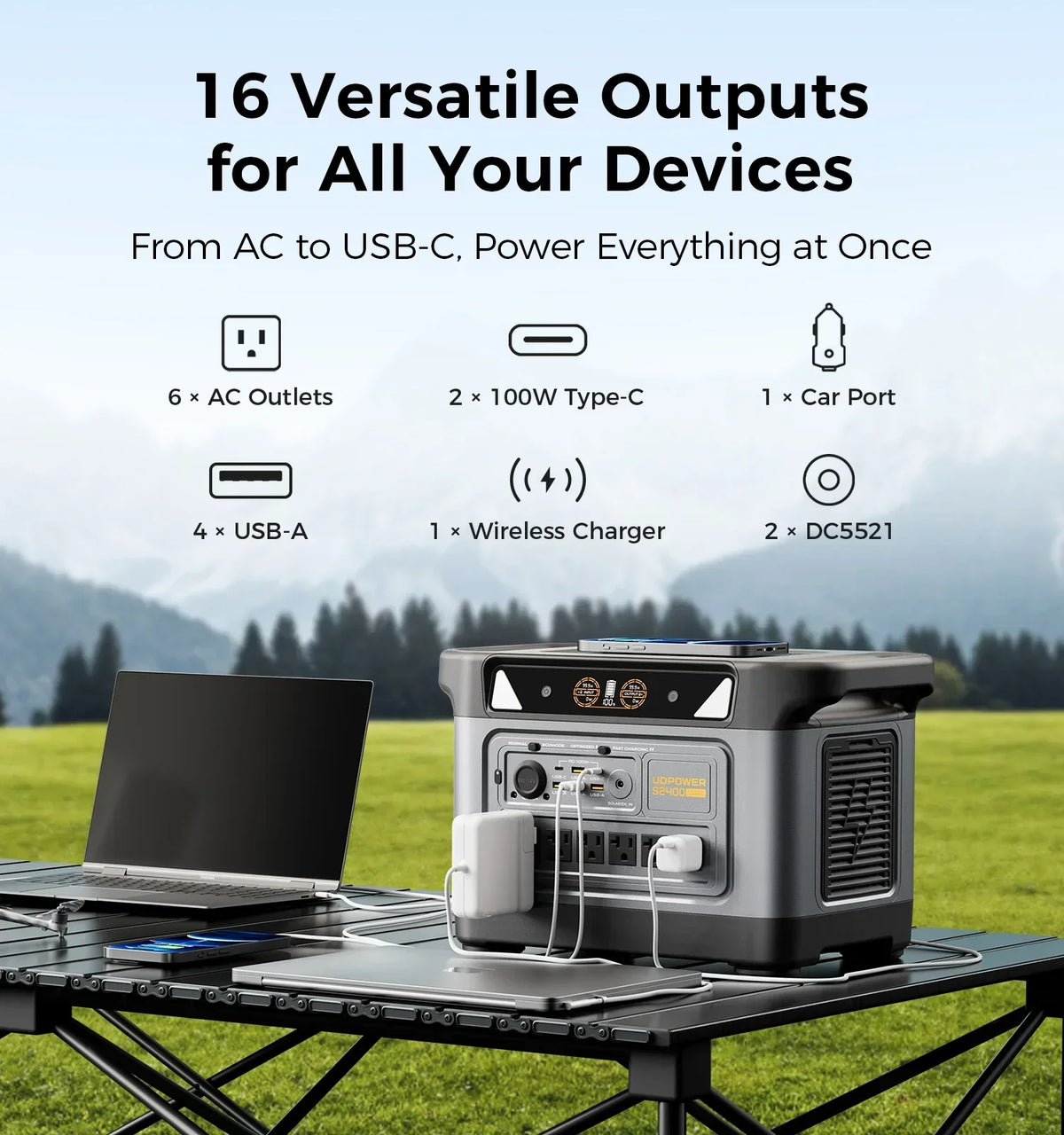 UDPOWER S2400 Portable Power Station - 2083Wh | 3000W Surge