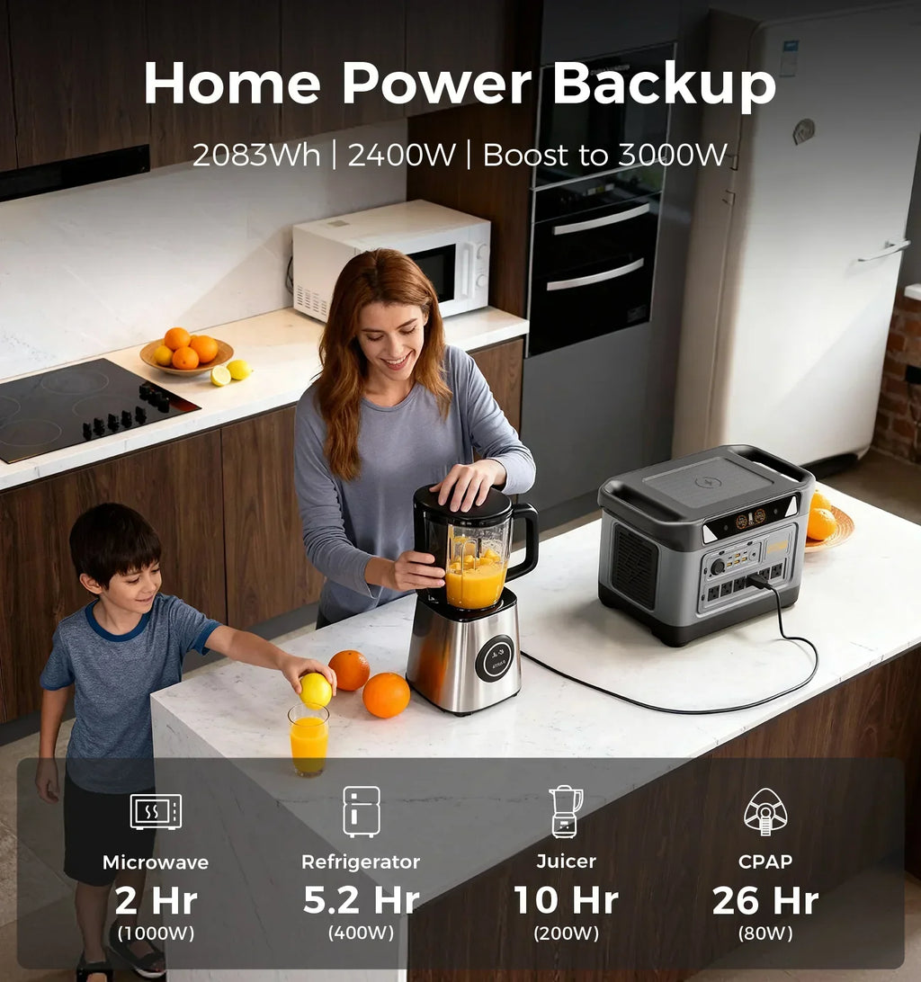 UDPOWER S2400 Portable Power Station - 2083Wh | 3000W Surge