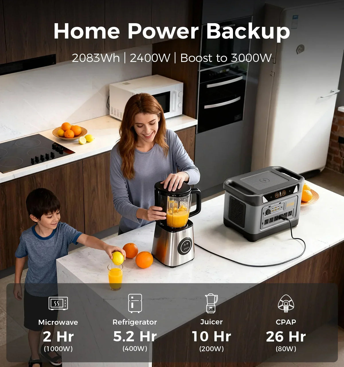 UDPOWER S2400 Portable Power Station - 2083Wh | 3000W Surge
