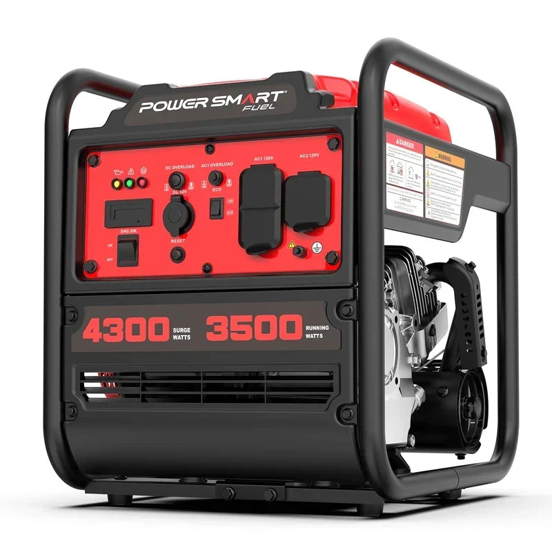 PowerSmart 4300-Watt Portable Generator with Inverter Technology, 3500W Rated, 223cc 4-Stroke Gas Powered Engine, 30 Amp for Home Backup, Camping