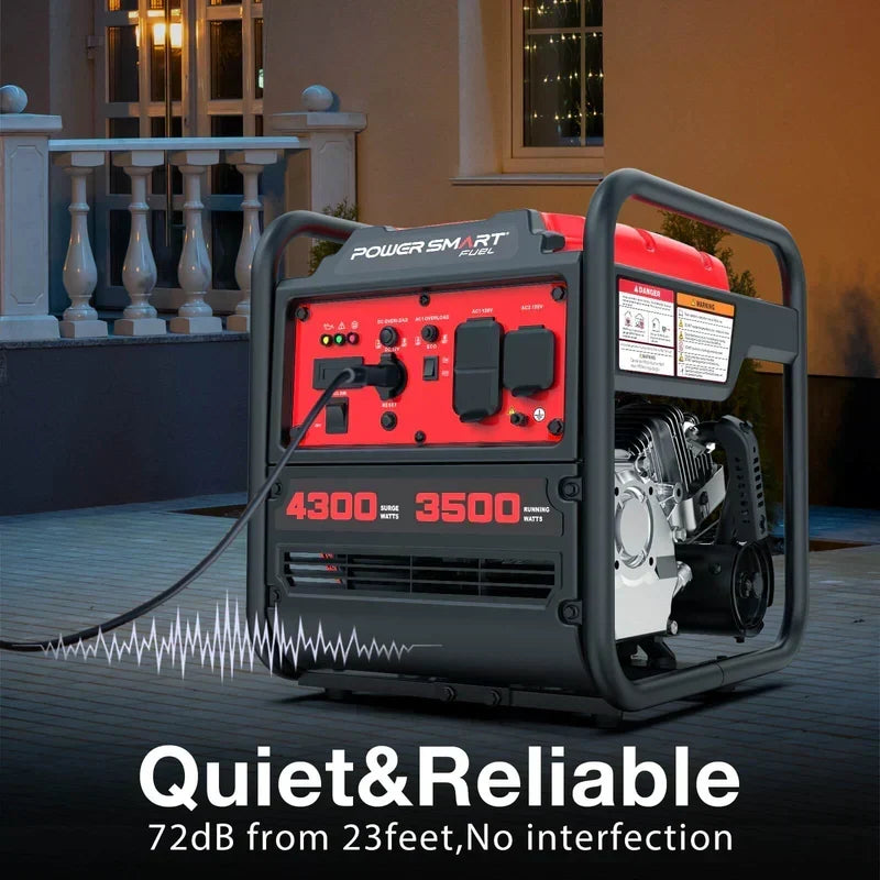 PowerSmart 4300-Watt Portable Generator with Inverter Technology, 3500W Rated, 223cc 4-Stroke Gas Powered Engine, 30 Amp for Home Backup, Camping