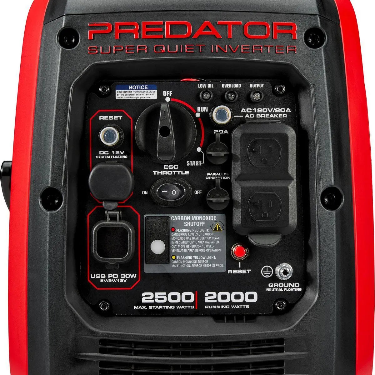 Harbor Freight Predator 2500 Watt Super Quiet Inverter Generator with CO Secure Technology