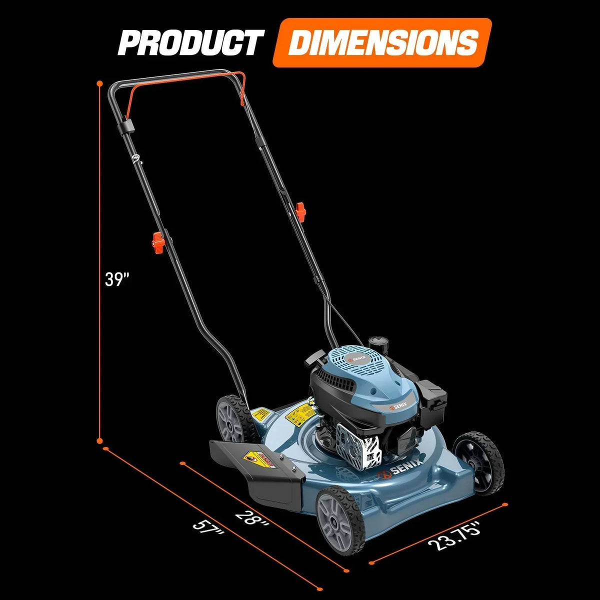 Senix 20 in 144cc 4-Cycle Gas Push Lawn Mower with Side Discharge LSPG-L4