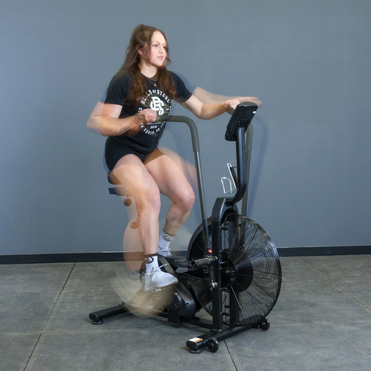 Bells of Steel Residential Air Bike with Wind Guard, Belt-Driven Full Body Fan Bike for Home Gym