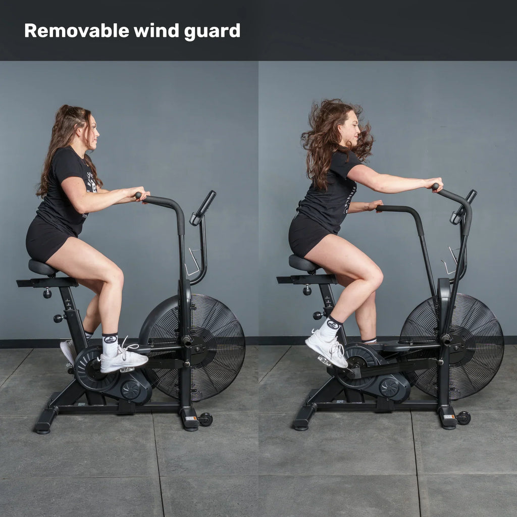 Bells of Steel Residential Air Bike with Wind Guard, Belt-Driven Full Body Fan Bike for Home Gym