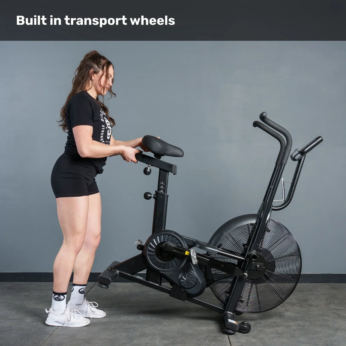 Bells of Steel Residential Air Bike with Wind Guard, Belt-Driven Full Body Fan Bike for Home Gym