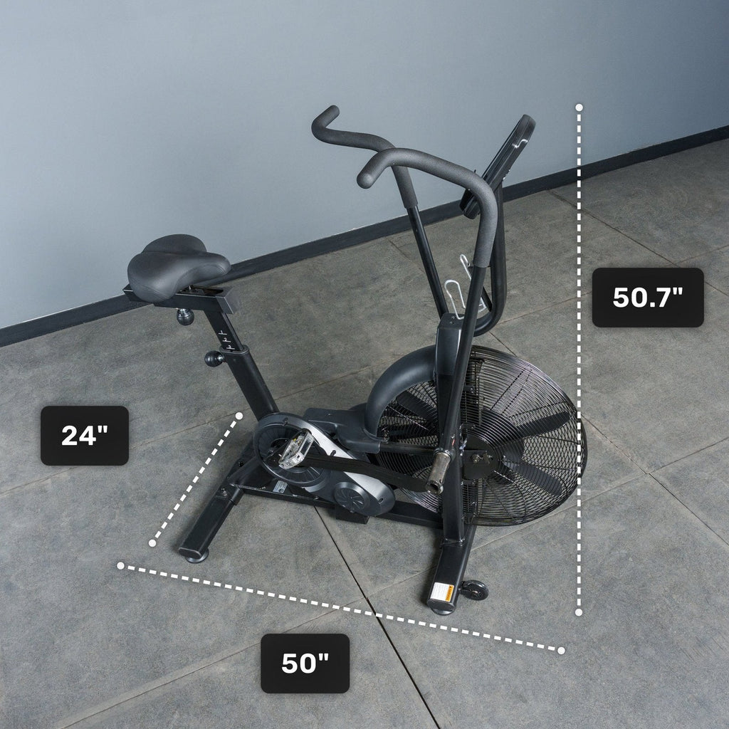Bells of Steel Residential Air Bike with Wind Guard, Belt-Driven Full Body Fan Bike for Home Gym