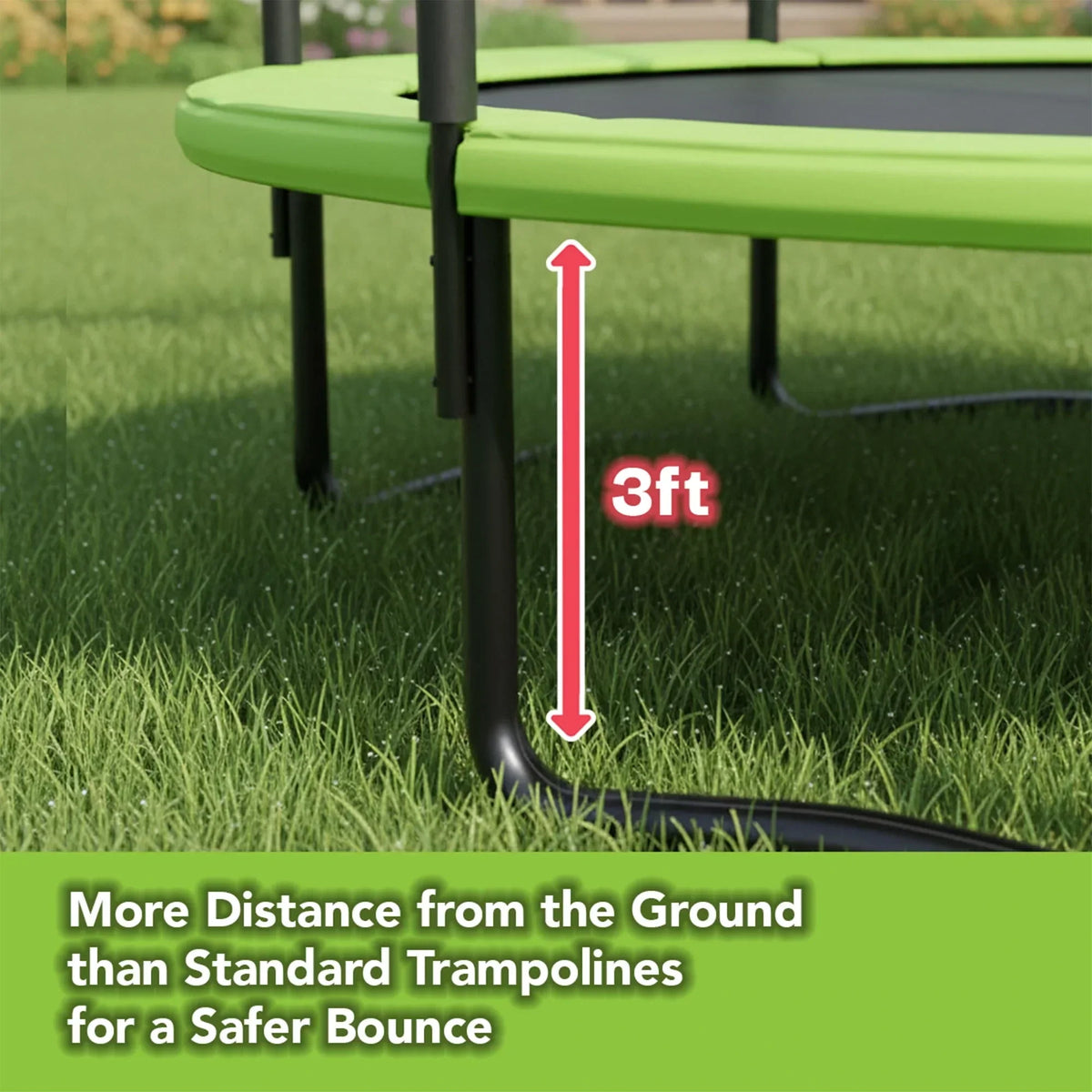 Sportspower BouncePro 14 ft Trampoline Meets ASTM Safety Standards, Heavy-Duty Rust-Resistant Steel Frame, UV-Resistant Jump Mat & Safety Net
