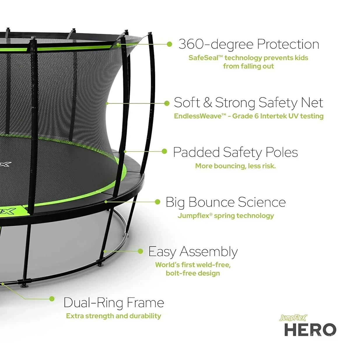 Jumblex Hero 14 ft Trampoline - Play Equipment