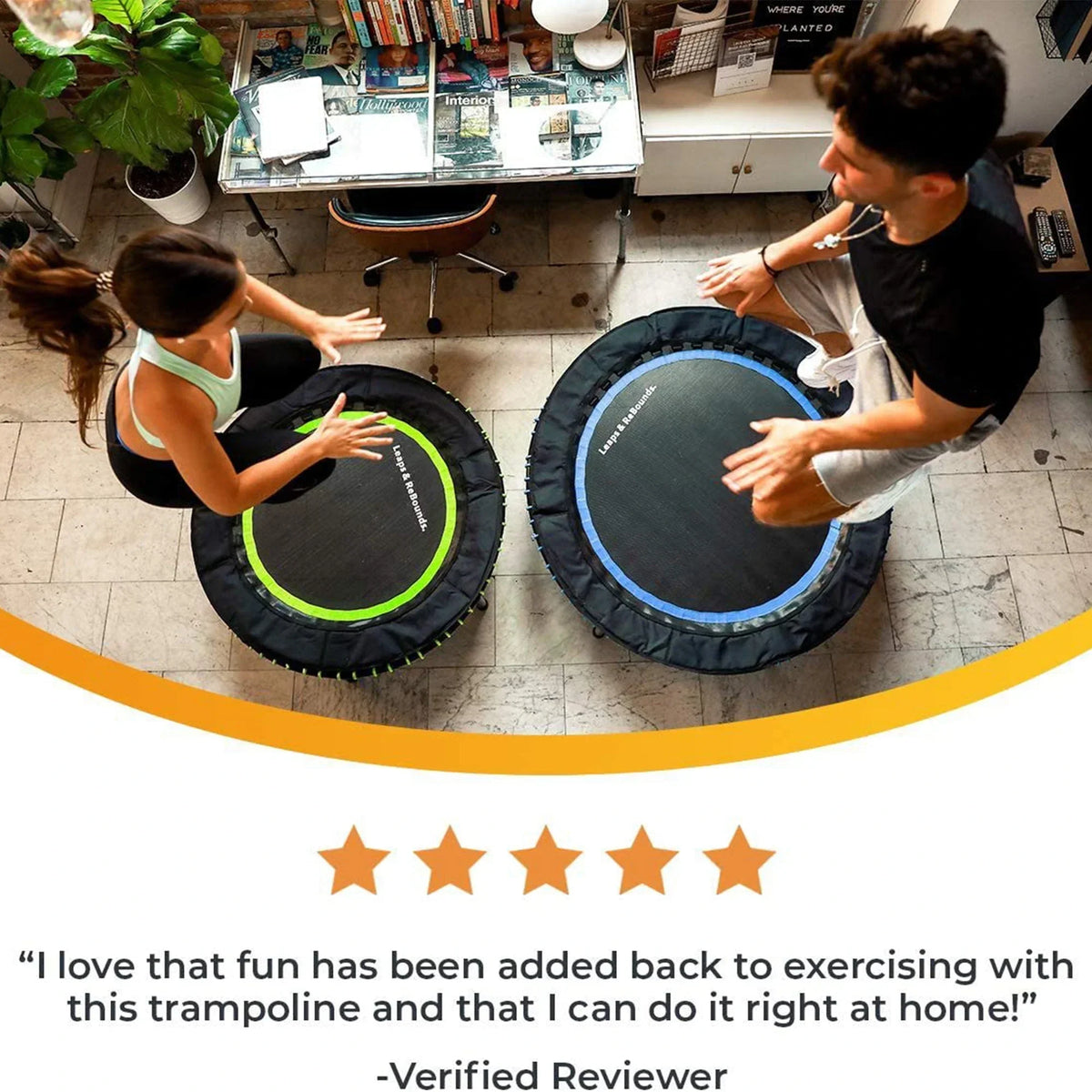 The Leaps & ReBounds Fitness Trampoline - Bungee Rebounder