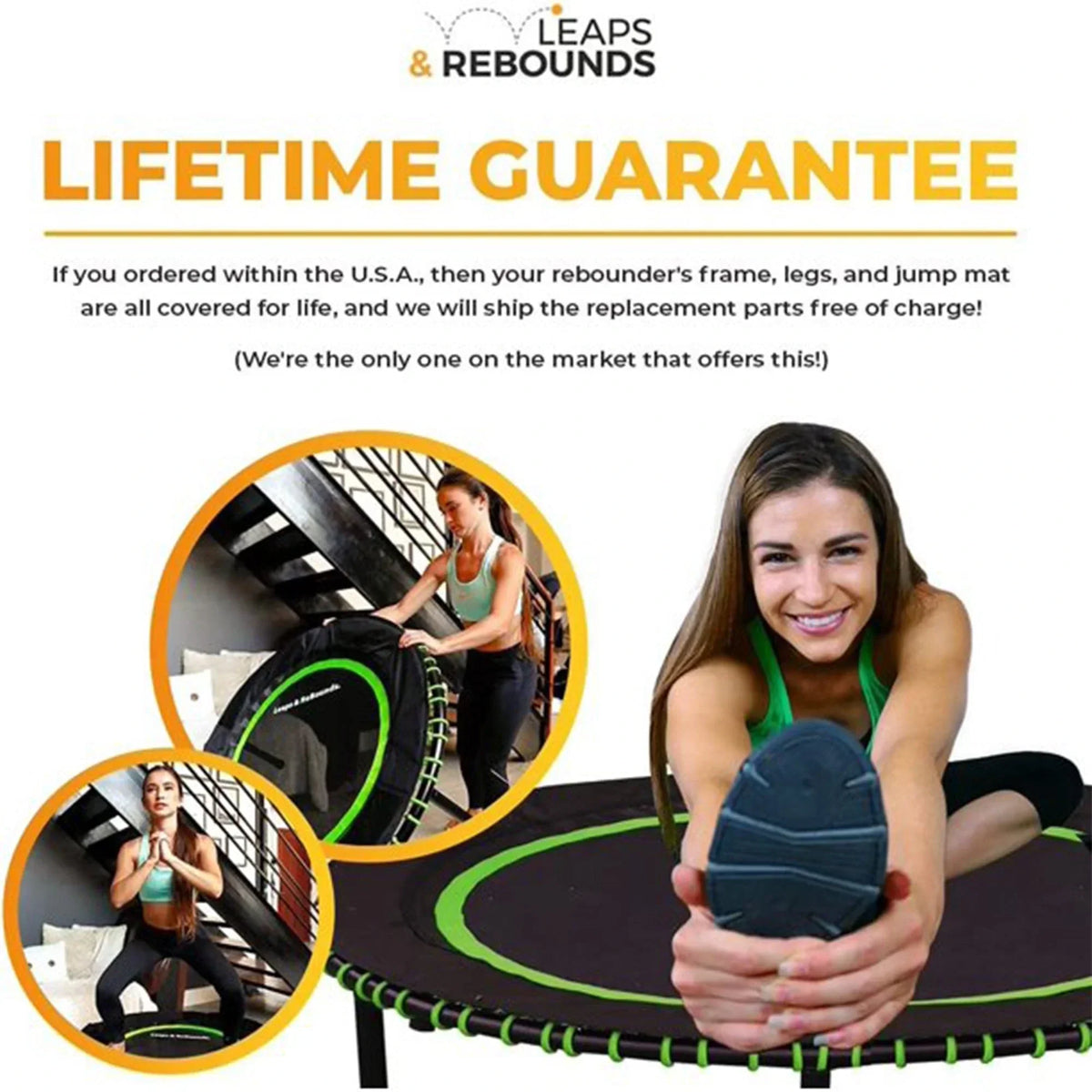 The Leaps & ReBounds Fitness Trampoline - Bungee Rebounder
