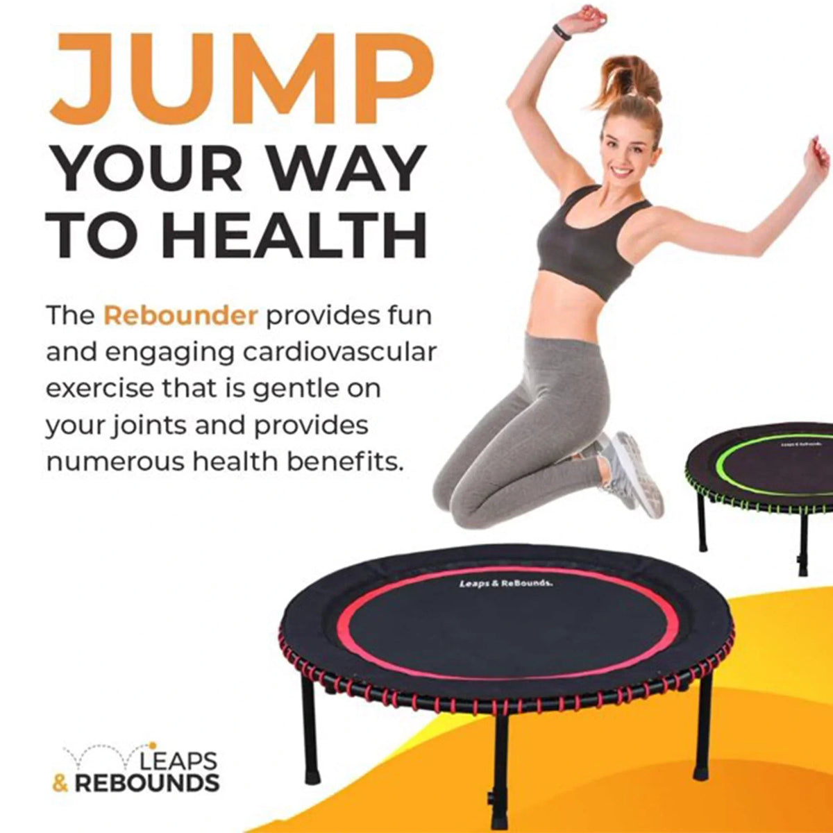 The Leaps & ReBounds Fitness Trampoline - Bungee Rebounder