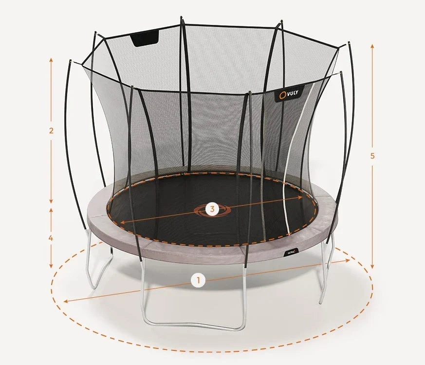 Vuly Trampoline Ultra 2 Round with Enclosure Large 13 ft for Kids