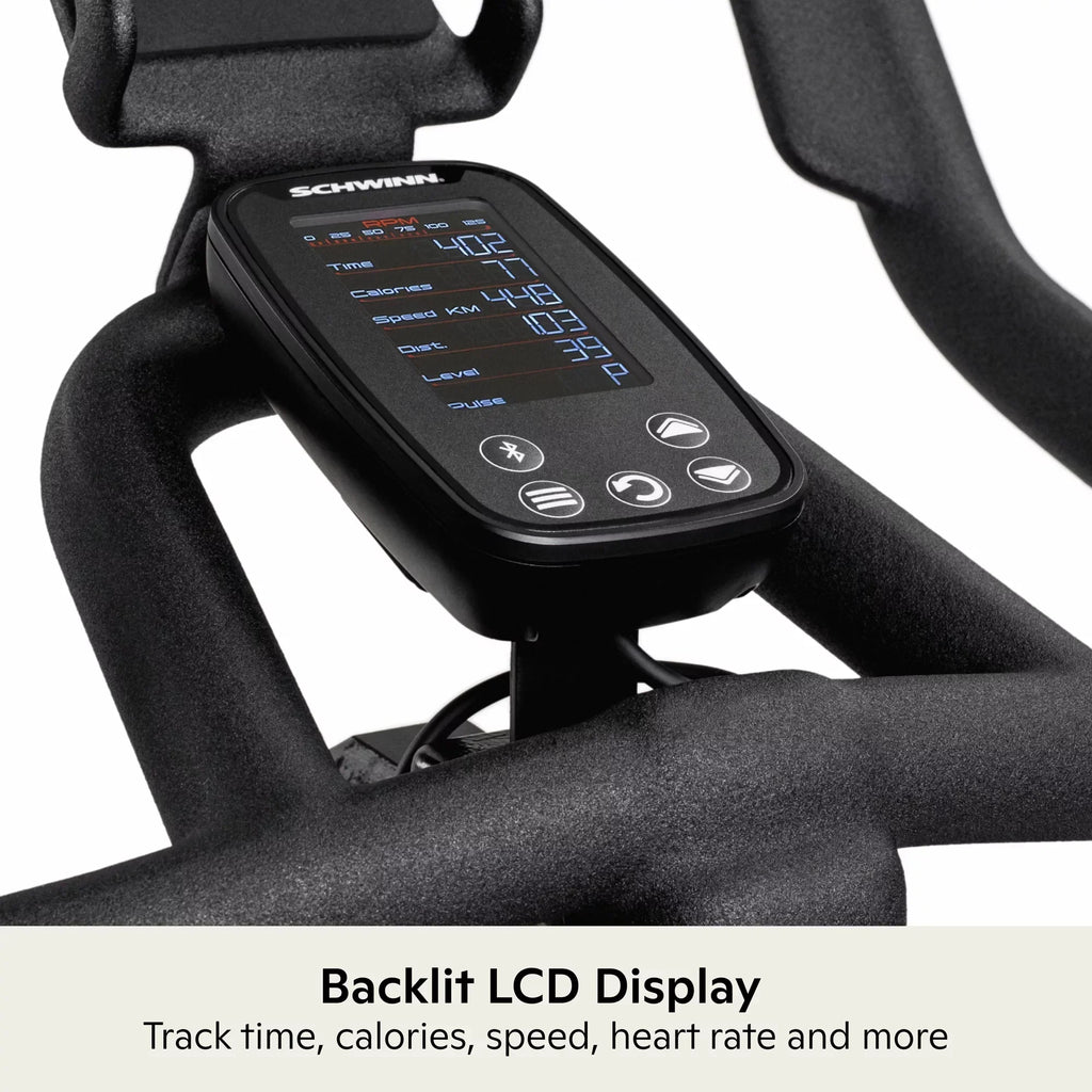 Schwinn IC4 Indoor Cycling Bike with 100 Resistance Levels, Bluetooth Heart Rate Armband, Dual-Sided SPD Pedals, Compatible with Peloton App, Zwift