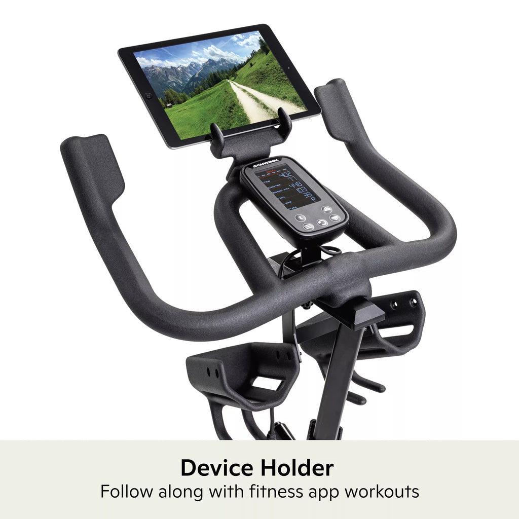 Schwinn IC4 Indoor Cycling Bike with 100 Resistance Levels, Bluetooth Heart Rate Armband, Dual-Sided SPD Pedals, Compatible with Peloton App, Zwift