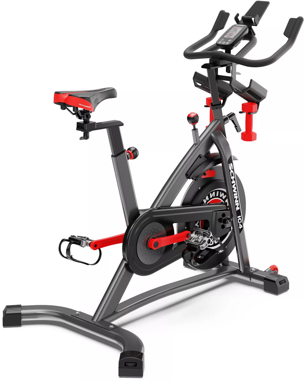 Schwinn IC4 Indoor Cycling Bike with 100 Resistance Levels, Bluetooth Heart Rate Armband, Dual-Sided SPD Pedals, Compatible with Peloton App, Zwift