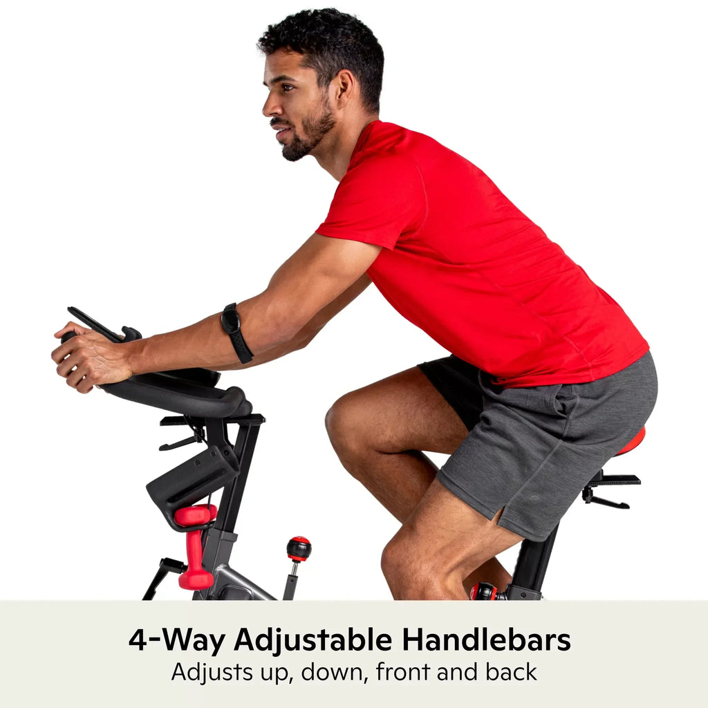 Schwinn IC4 Indoor Cycling Bike with 100 Resistance Levels, Bluetooth Heart Rate Armband, Dual-Sided SPD Pedals, Compatible with Peloton App, Zwift
