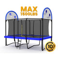 Zupapa 1500LBS Weight Capacity Rectangle Trampoline Basketball Hoop 10x17FT 9X15FT 8X14FT Outdoor Square Gymnastics Trampolines for Kids Adults