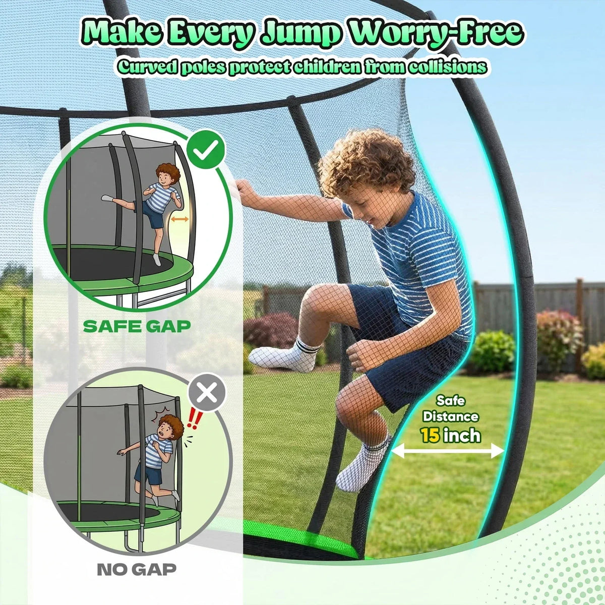 Outdoor Trampoline,Fashionsport Outfitters 8FT/12FT/14FT/16FT Round Jumping Trampoline with Ladder,Sprinkler,Basketball Hoop Board,Recreational